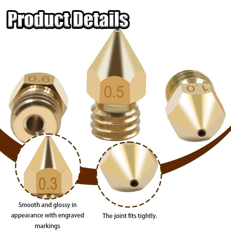Set di 30 ugelli in ottone, da 0,2 a 1,0 mm, per stampanti 3D