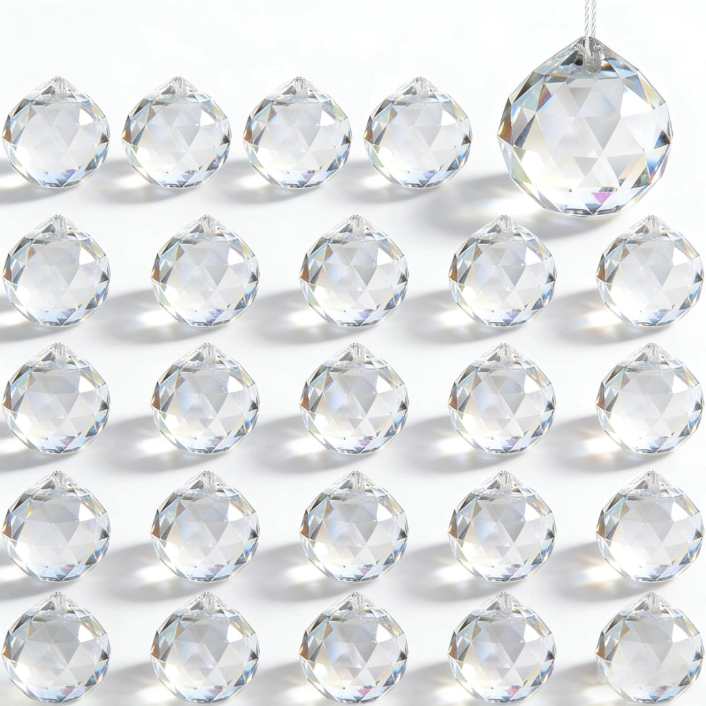 Prismi per cattedrali solari, confezione da 24 pezzi, diametro 24 mm, cristalli, decorazioni a forma di arcobaleno