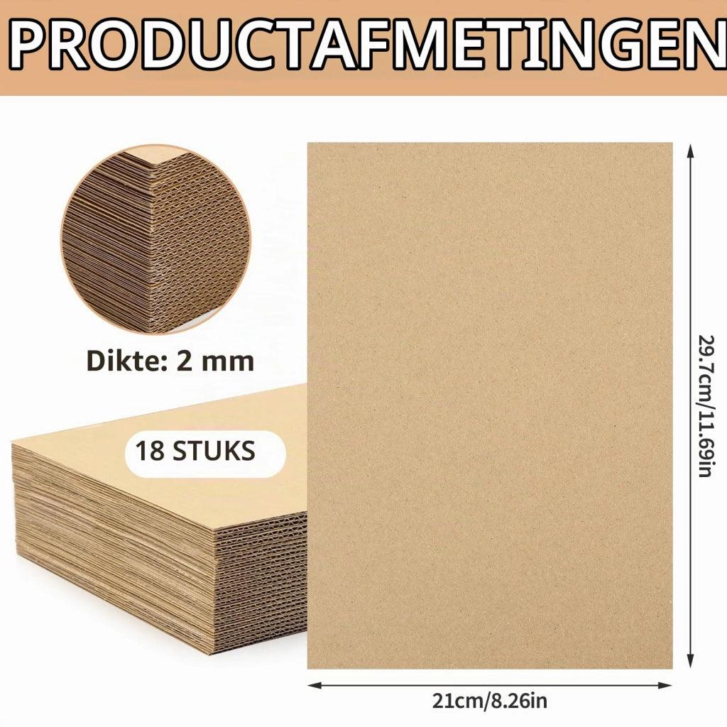 18 fogli di cartone ondulato A4, cartoncino per lavori manuali e modellismo
