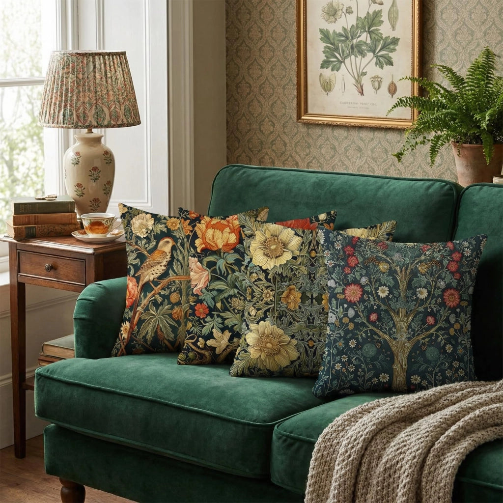 Coperte per cuscini, 45x45 cm, set da 4, motivo floreale, poliestere