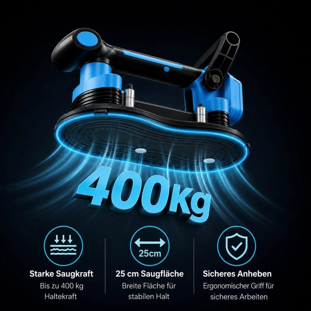 Vibratore per piastrelle a batteria 2-in-1, con ventosa, 9 livelli di vibrazione, capacità di carico 400 kg