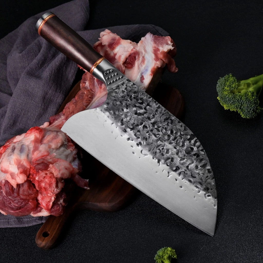Set di coltelli da cucina, lama da 16,5 cm, acciaio inossidabile, manico in legno