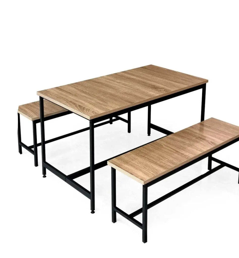 Set tavolo con due panche naturale