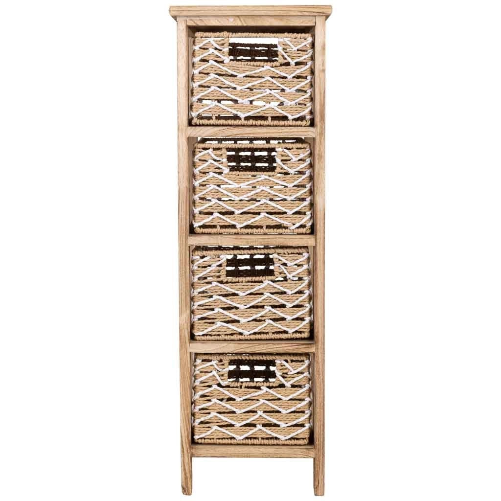 Cassettiera in legno marrone 26x32x81 cm