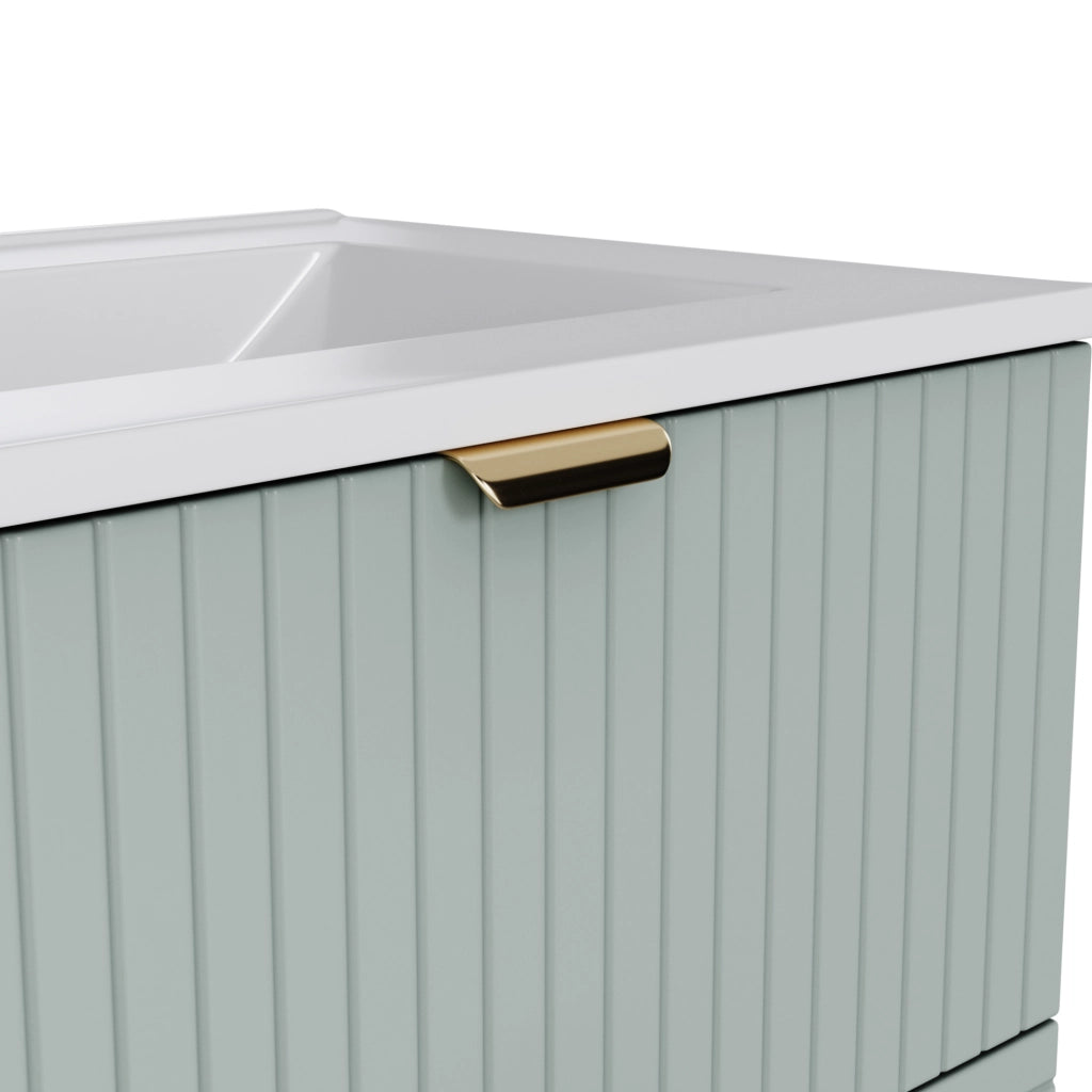 MOBILE BAGNO Sospeso con lavabo 61x46x57 cm MDF e ceramica verde menta
