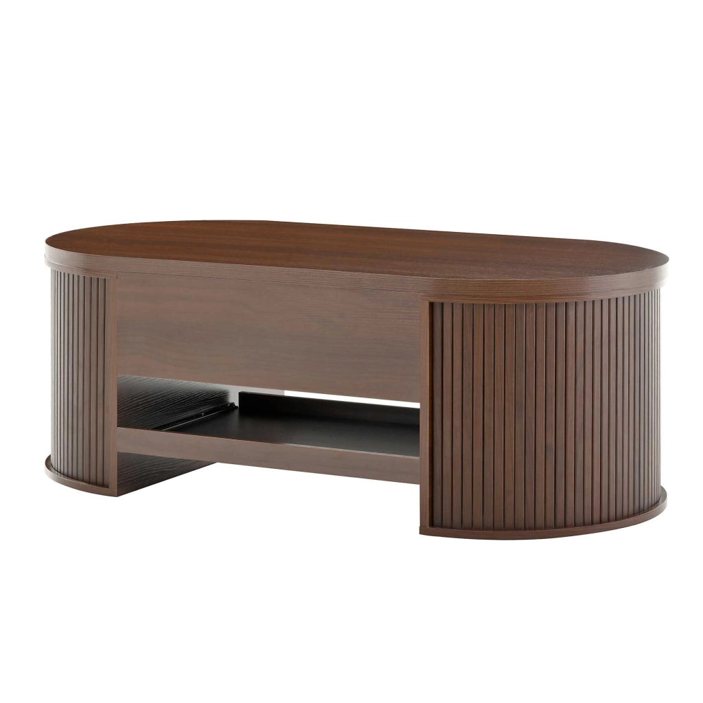 Tavolino da salotto con estensibile; mdf; naturale noce