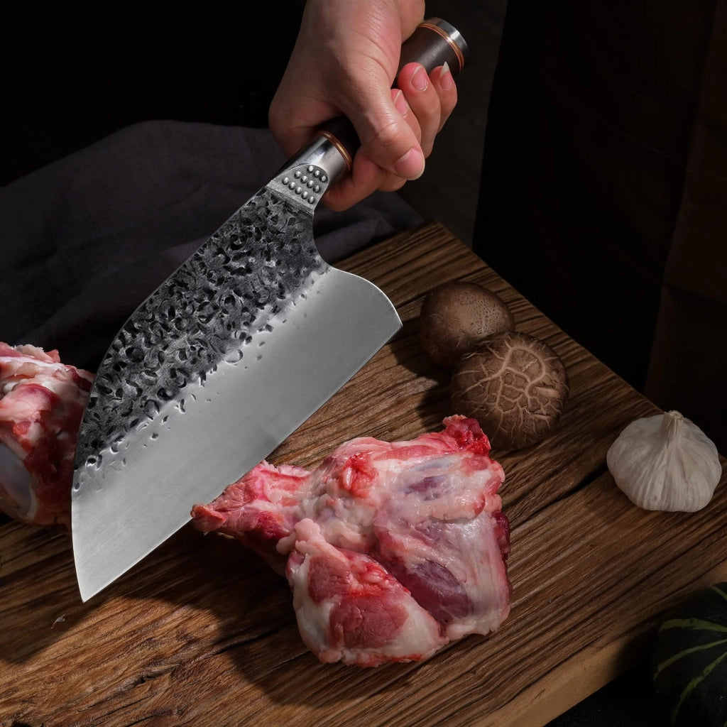 Set di coltelli da cucina, lama da 16,5 cm, acciaio inossidabile, manico in legno