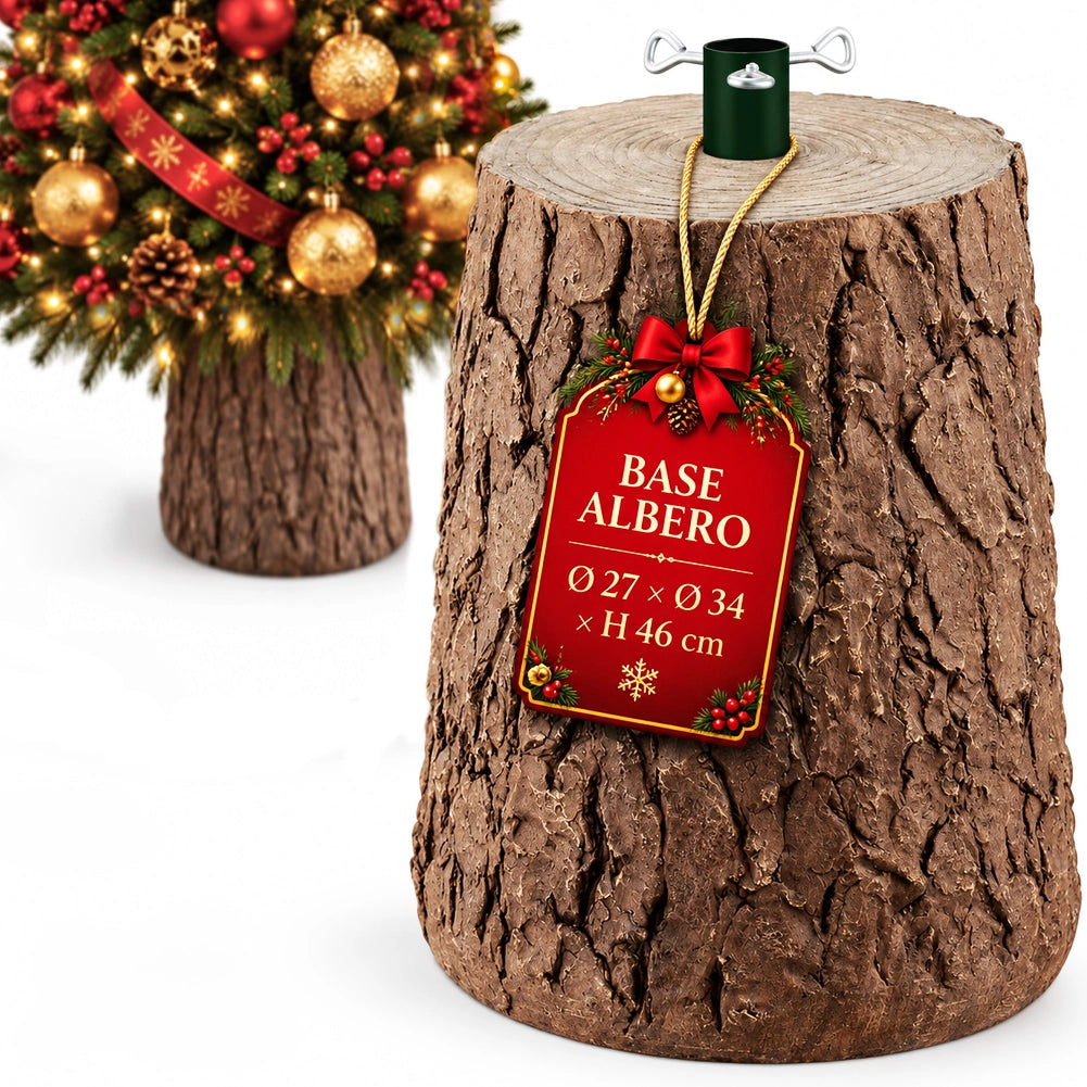 Base Supporto Albero di Natale Tronco Natalizio Attacco Universale Altezza 46 cm
