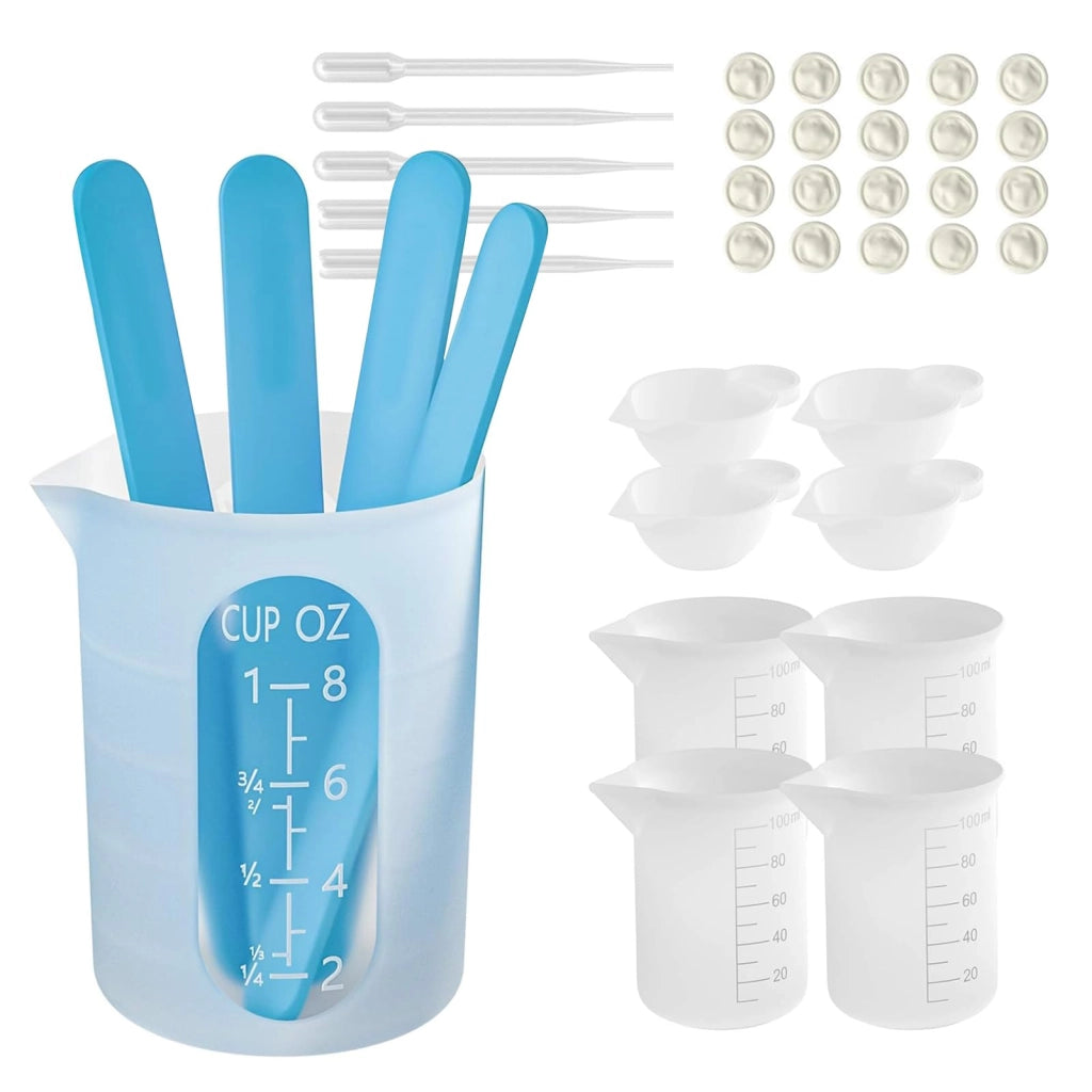 Set di misurini in silicone da 250 ml e 100 ml, spatole per mescolare, pipette