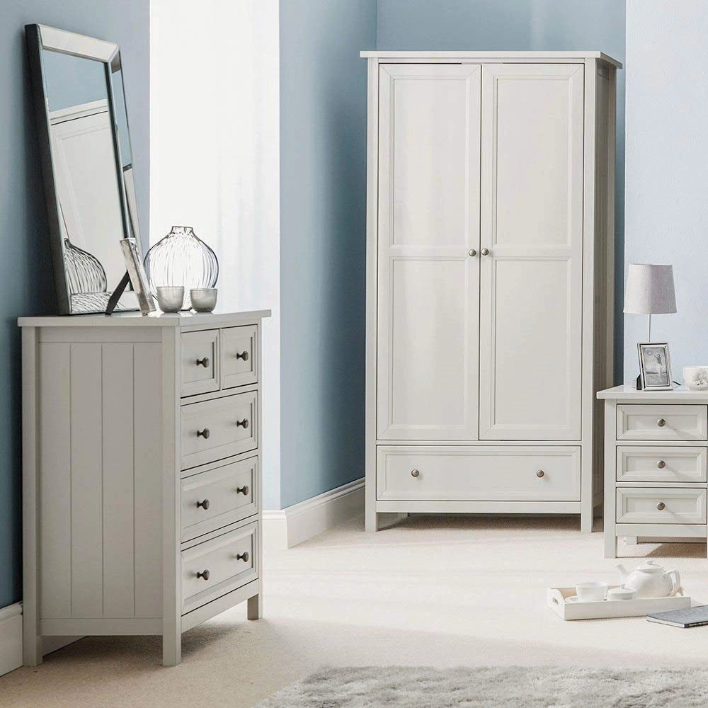 Comodino con 5 cassetti, dimensioni 84 x 44 x 94 cm, colore bianco "Surf"