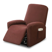 Copertura elastica per poltrona relax, set di 4 pezzi, color marrone scuro