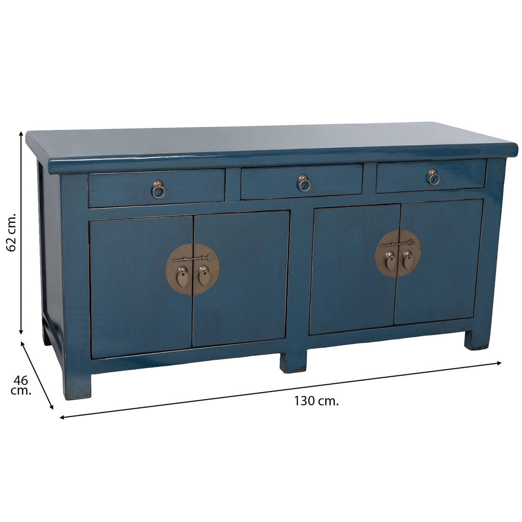 Credenza in legno blu 130x46x62h cm