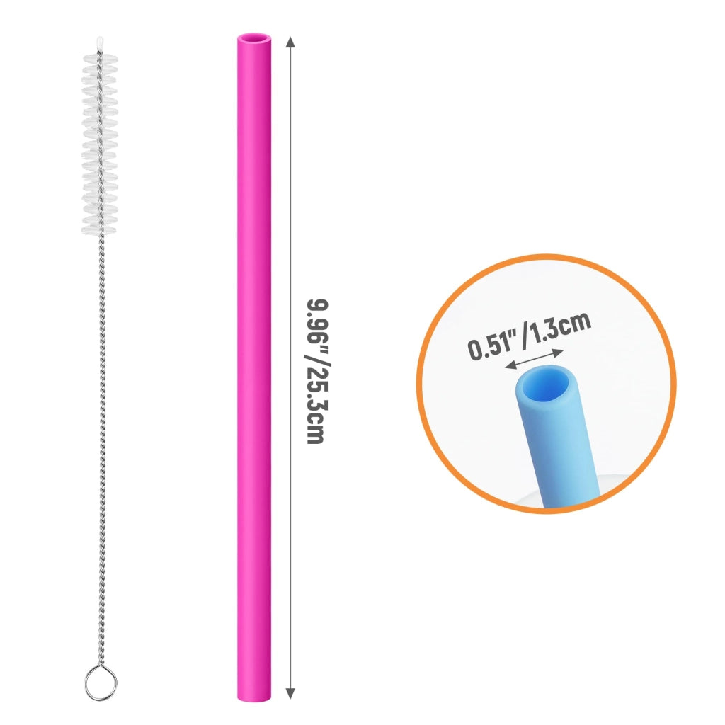 8 cannucce in silicone extra larghe, riutilizzabili, di vari colori