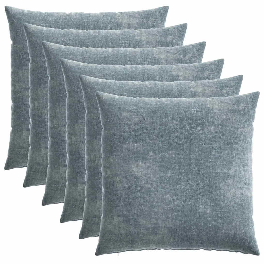Federa 6 pz HEERLEN Azzurro 80 x 80 cm Tessuto Chenille 913624