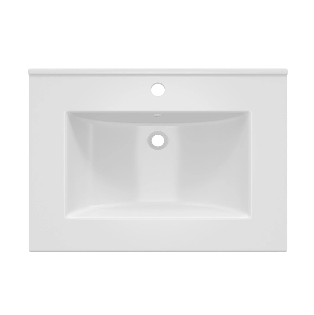 Mobile sottolavabo nero lucido da 61 cm con lavabo in ceramica