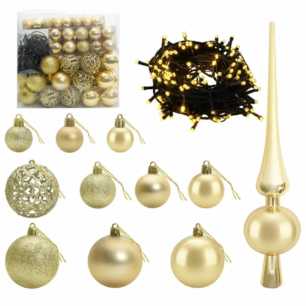 Albero di Natale Artificiale con Palline 210 cm 300 LED 3466587
