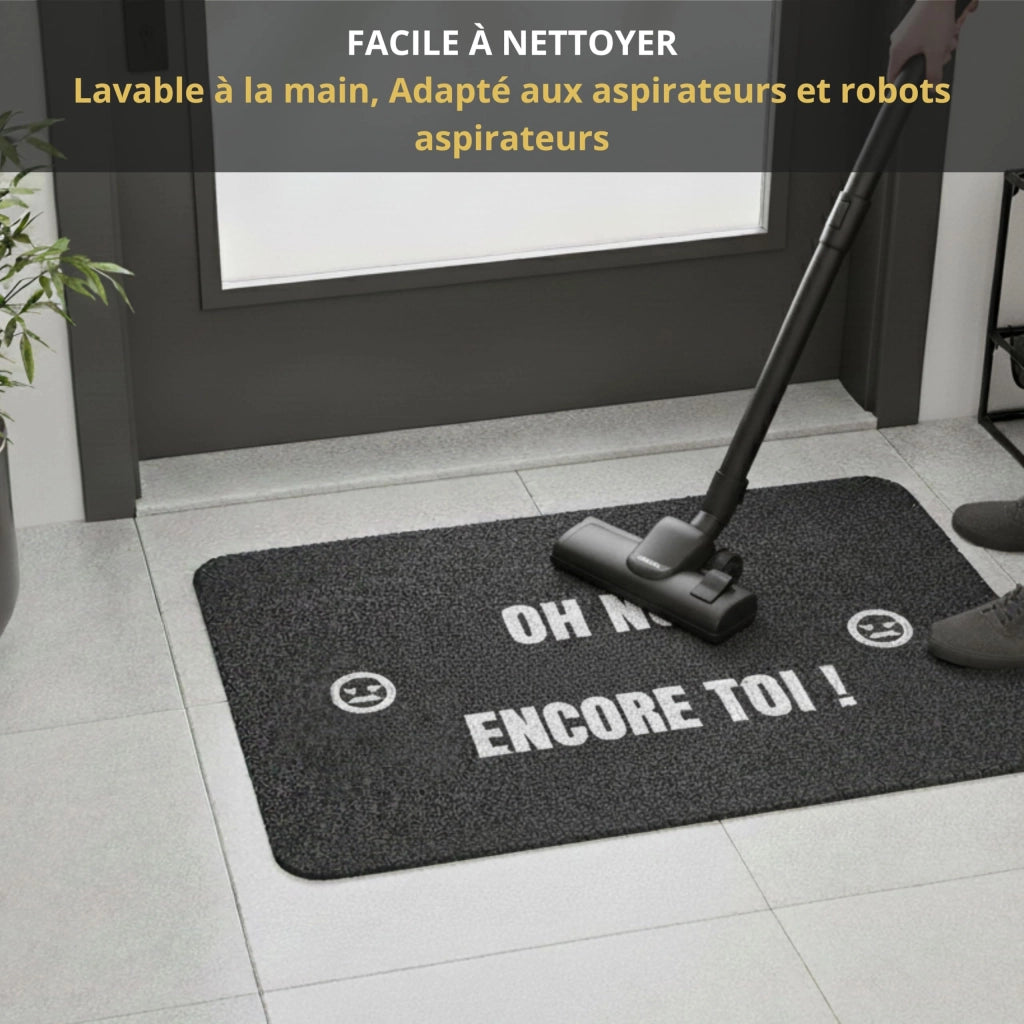 Tappetino per porta, dimensioni 60x40 cm, antiscivolo, spessore 6 mm, con ricamo divertente, lavabile
