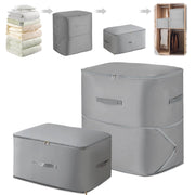 Set di 2 organizer auto-compressibili, grigi, dimensioni 52x42x30 cm e 52x42x60 cm