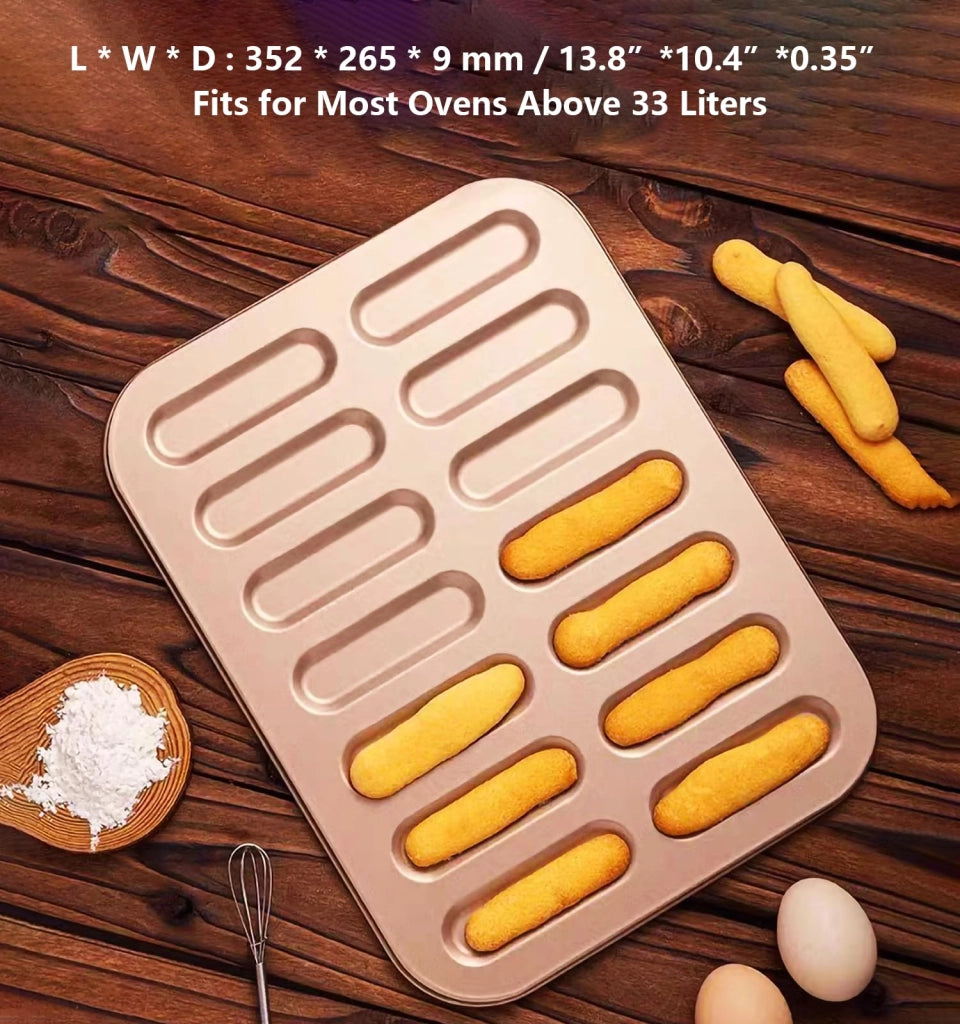 Stampo per éclair, biscotti a forma di dita e panini per hot dog, con 12 cavità