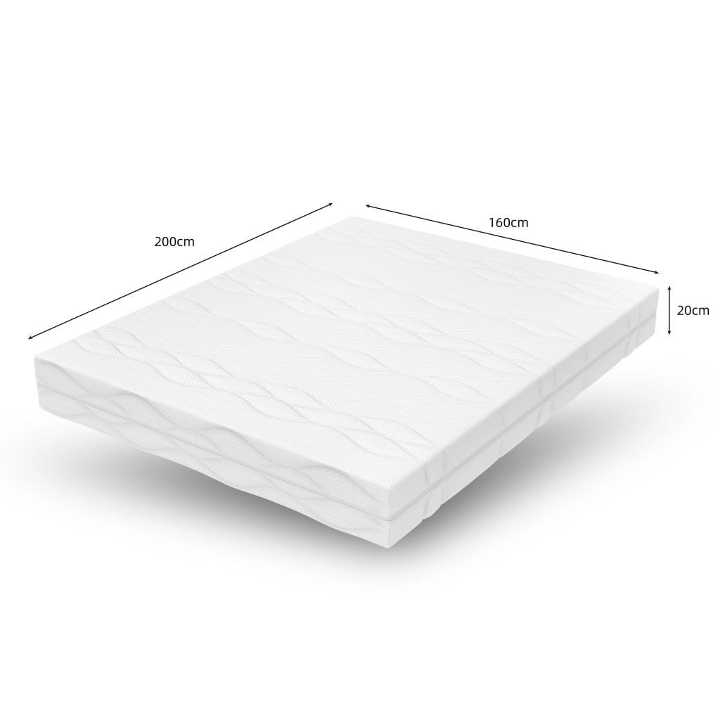 Materasso a molle e schiuma H3/H4 con 7 zone, sfoderabile, bianco e grigio