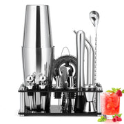 Set per cocktail, capacità 750 ml, 15 pezzi, in acciaio inossidabile, colore argento