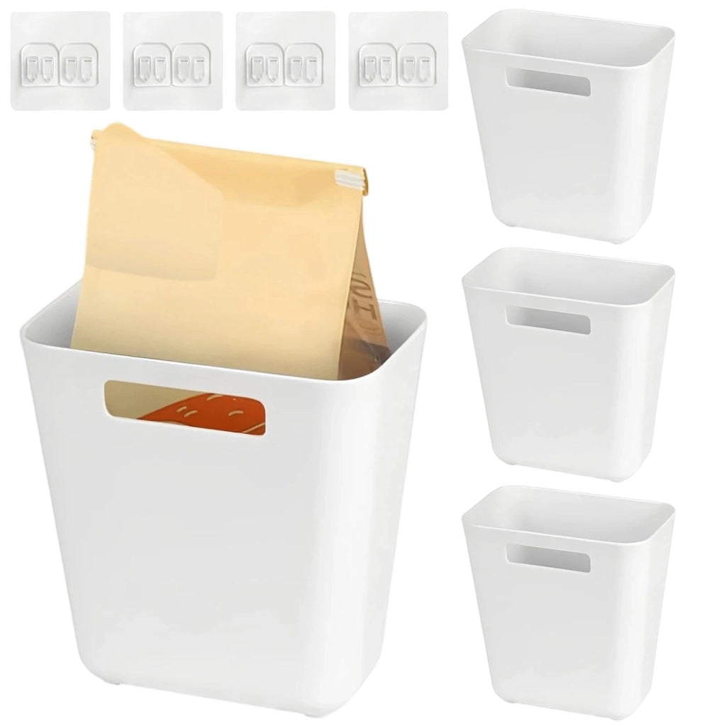 Mensole a parete senza fori, adesive, confezione da 4 pezzi, in plastica PP, colore bianco