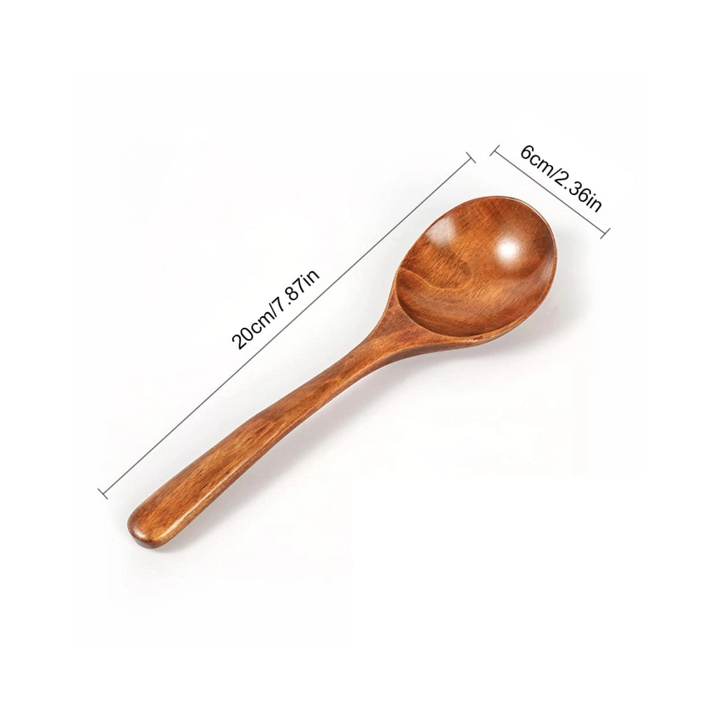 Set di 4 cucchiai di legno giapponesi, lunghezza 20 cm, ideali per zuppe