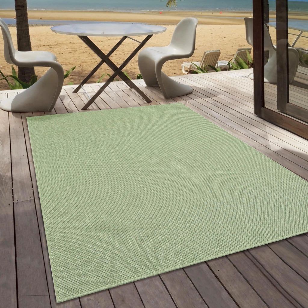 Tappeto a pelo corto, verde, 160x220 cm, adatto sia per interni che per esterni