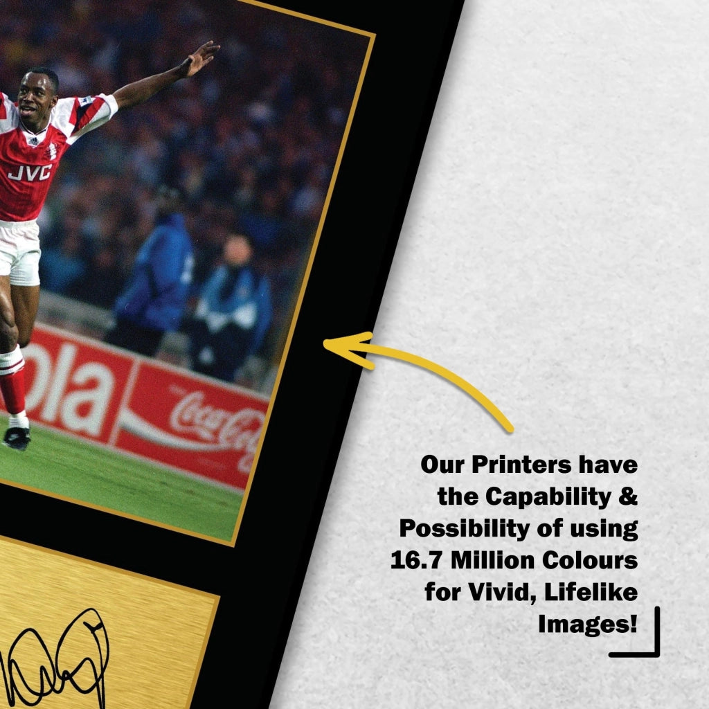 Foto autografata di Ian Wright, formato A4, 297x210 mm, poster, regalo per appassionati di calcio