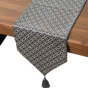 Tavolino da tavolo in poliestere, ottagonale, grigio-beige, 30x180 cm