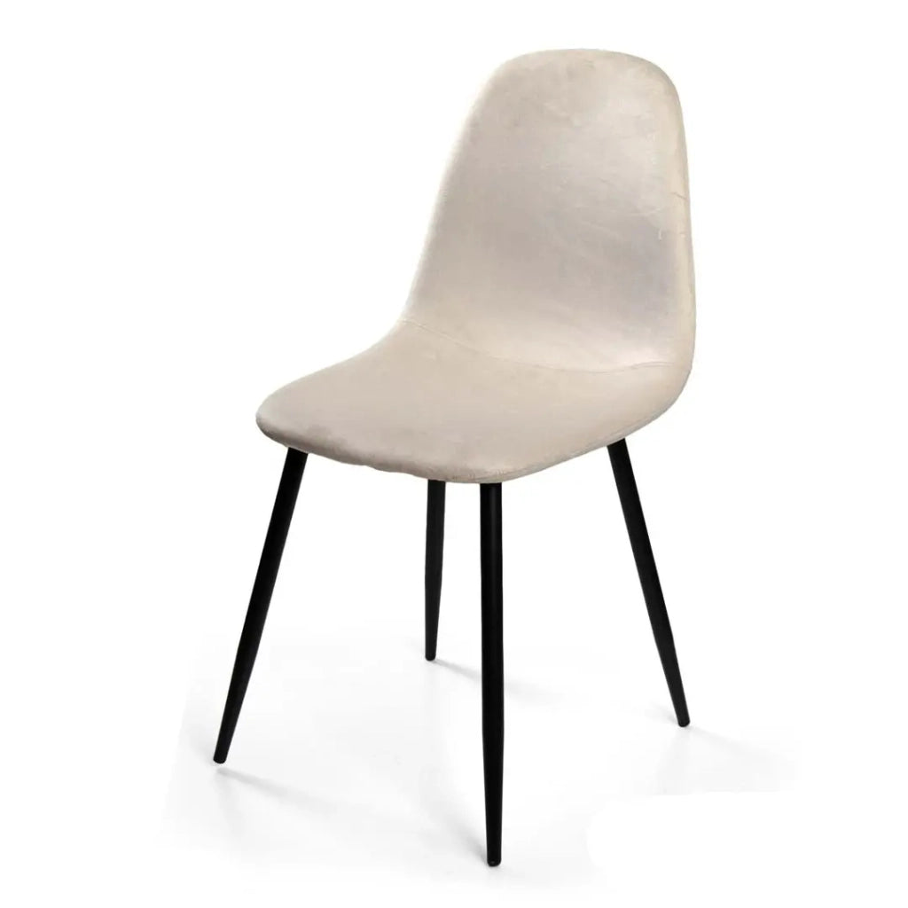 Set 6 sedie imbottite beige cm 42x39x85h