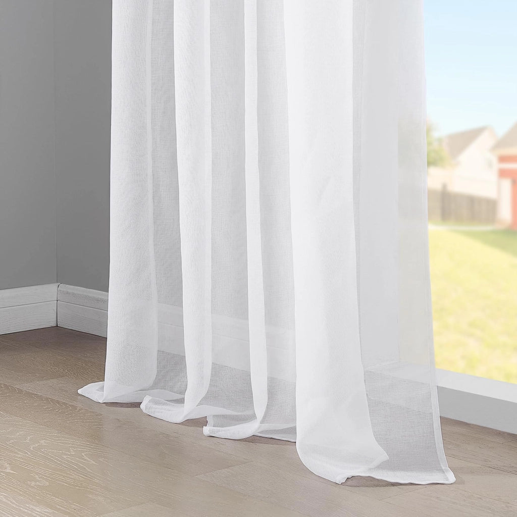 Tende a velo, set da 2, 145x140 cm, bianche, semitrasparenti