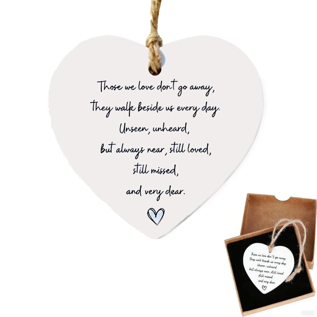 Cuore in acrilico, regalo di cordoglio con citazione – Regalo di condoglianze, dimensioni 6x5,5 cm