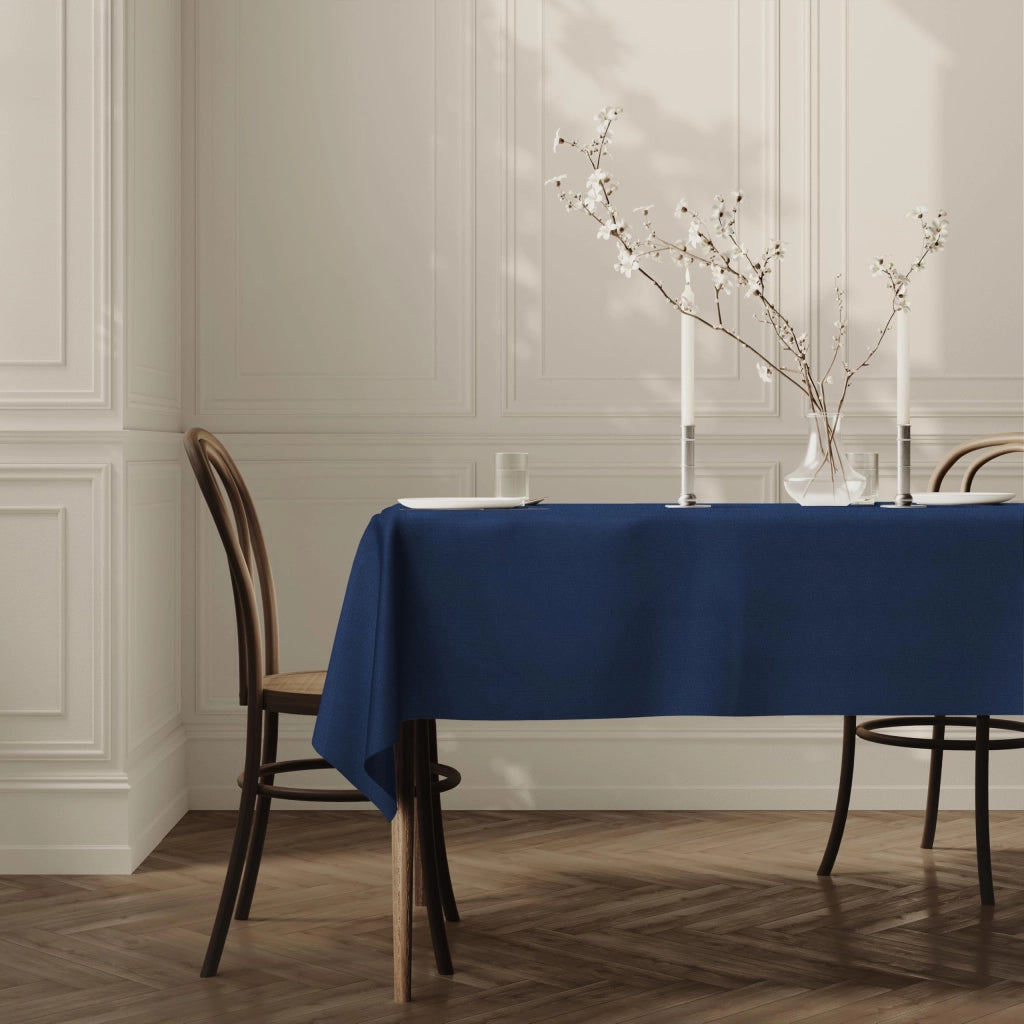 Tovaglia rettangolare in poliestere, 140x240 cm, blu scuro