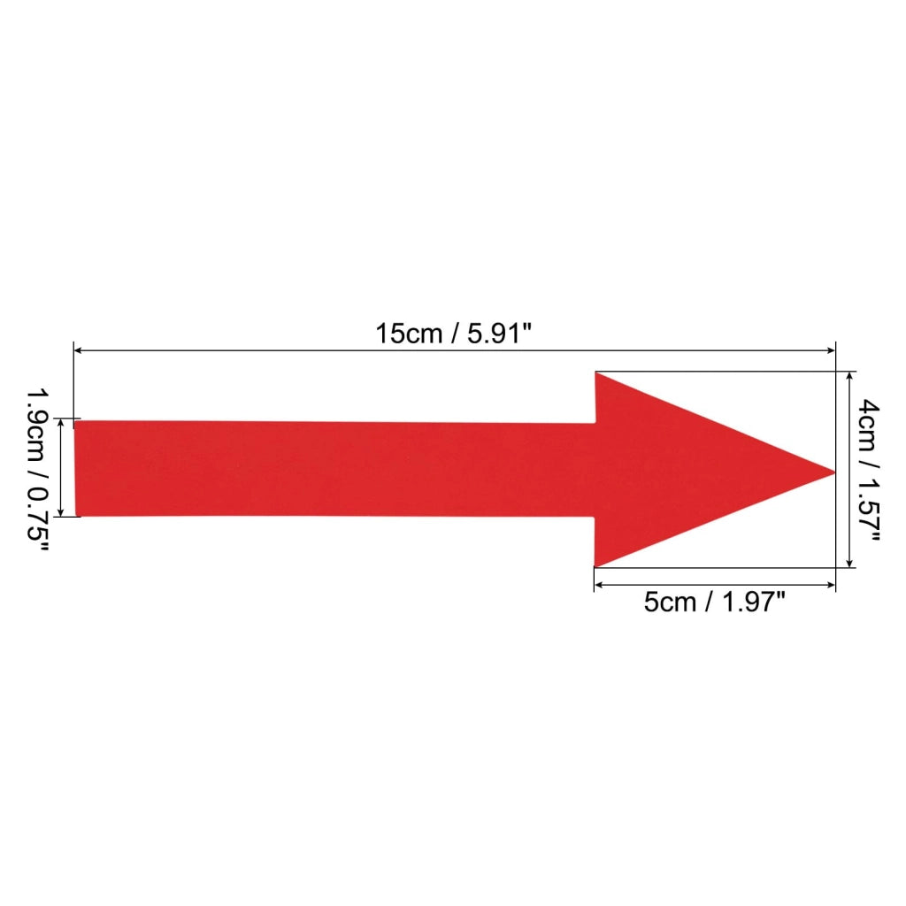 Segnaletica direzionale, 9 pezzi, in PVC, autoadesiva, impermeabile, colore rosso