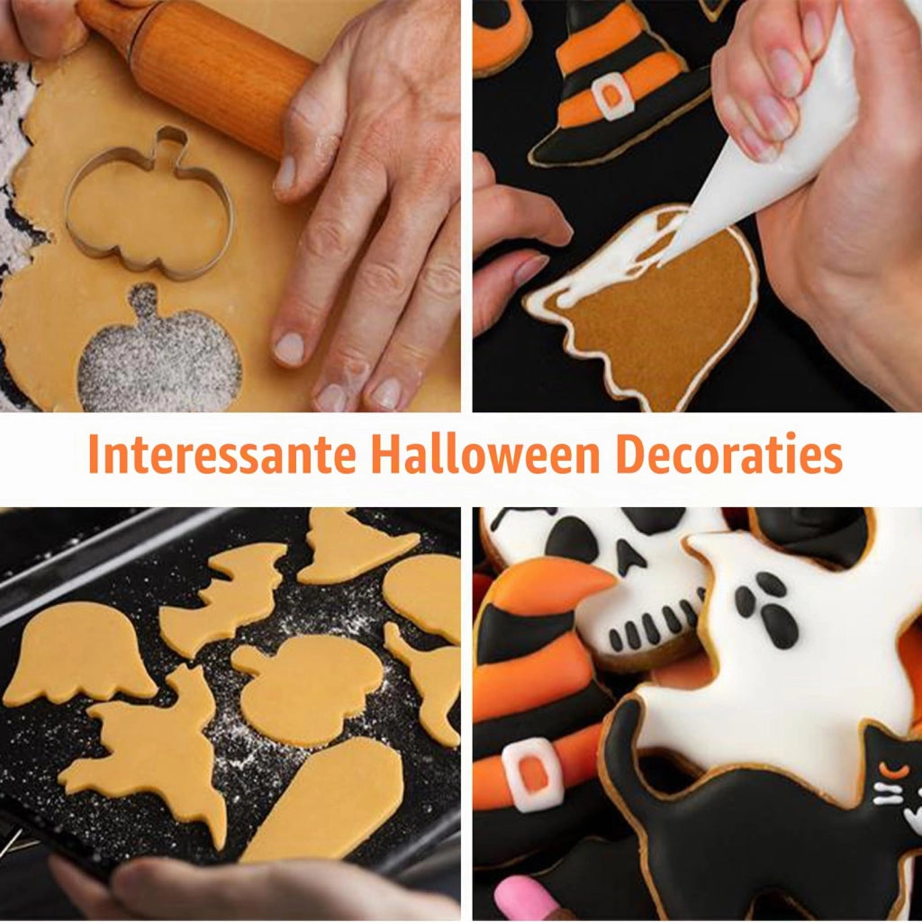 Set di 9 formine per biscotti a tema Halloween, in acciaio inossidabile