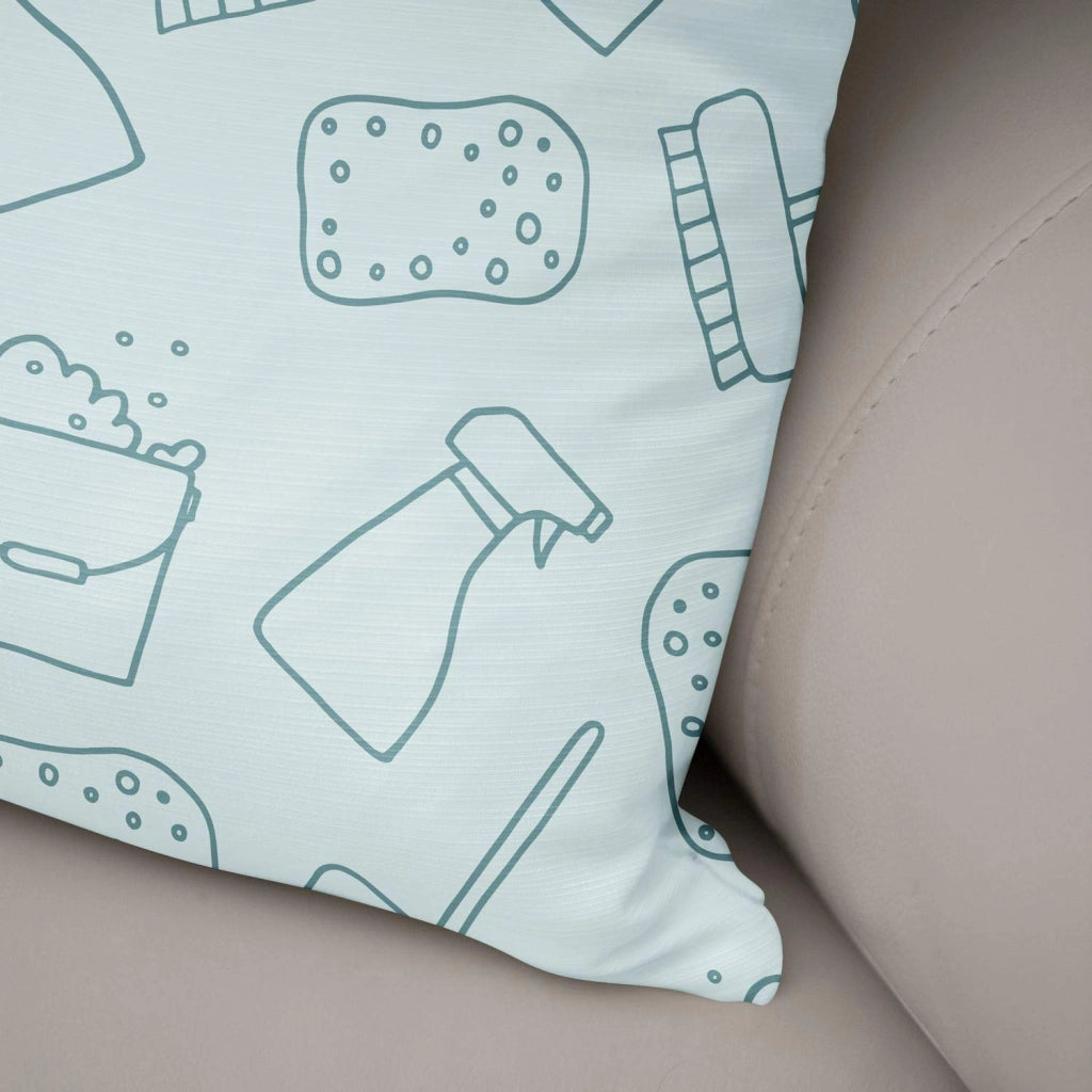 Copertura per cuscino decorativo, 43x43 cm, motivo geometrico, tessuto misto cotone e poliestere, chiusura con cerniera