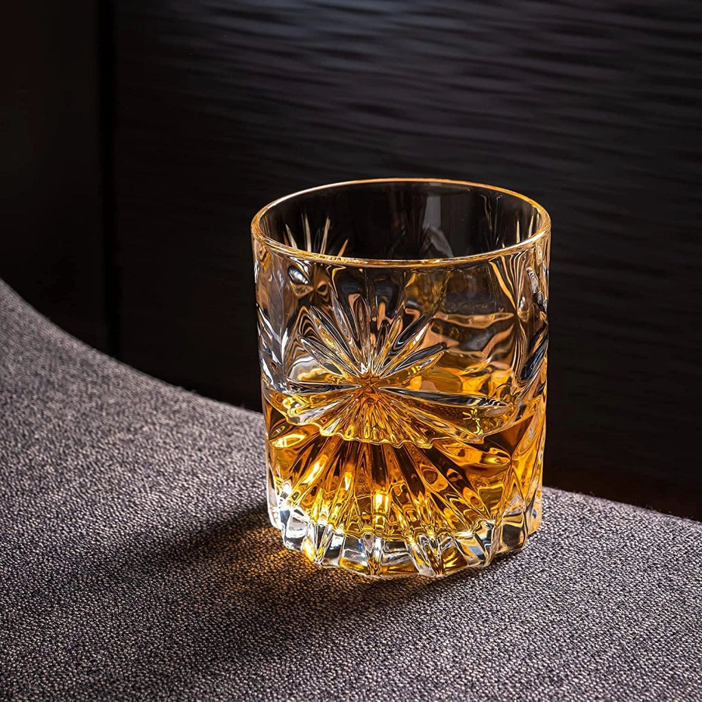 Set di pietre refrigeranti per whisky e bicchieri in cristallo – 6 pietre in granito, 315 ml