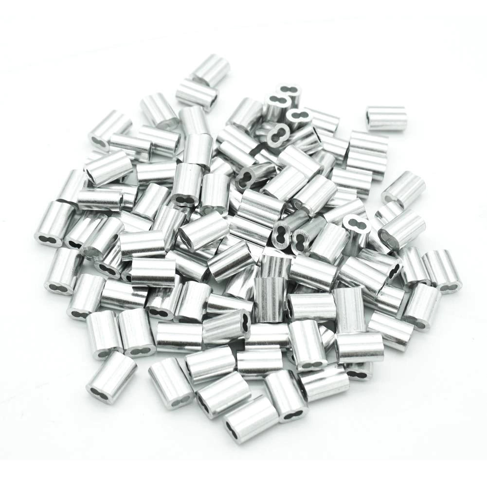 Morsetti doppi in alluminio, con manicotti crimpabili, confezione da 100 pezzi, diametro 1,2 mm