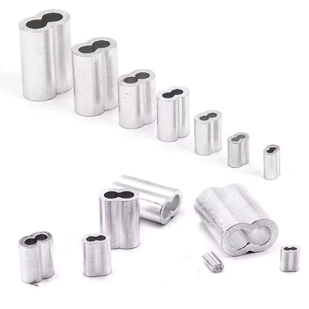 Morsetti doppi in alluminio, con manicotti crimpabili, confezione da 100 pezzi, diametro 1,2 mm
