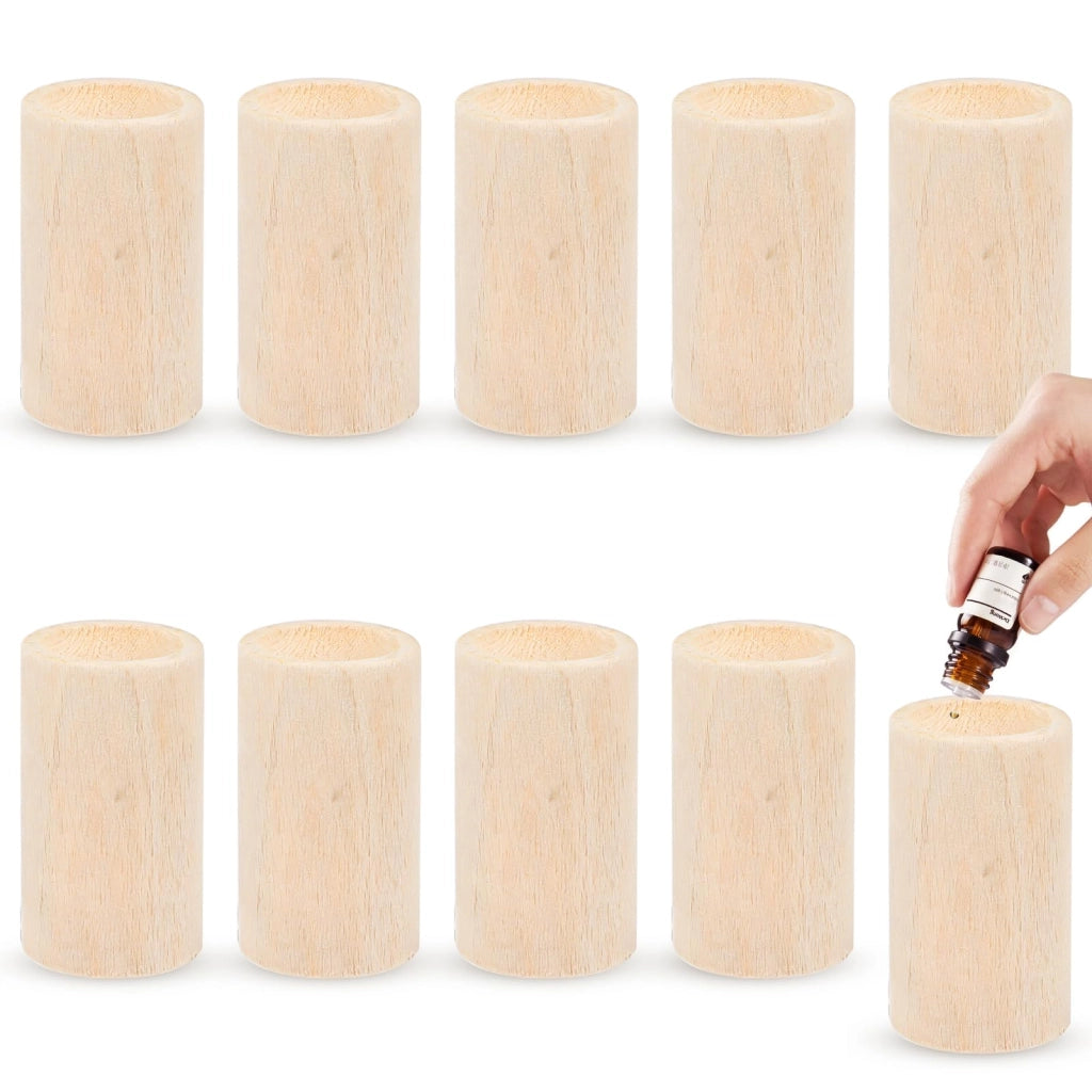 Set di 10 diffusori in legno per oli essenziali, mini diffusori aromatici, dimensioni 6x2,5x2,5 cm