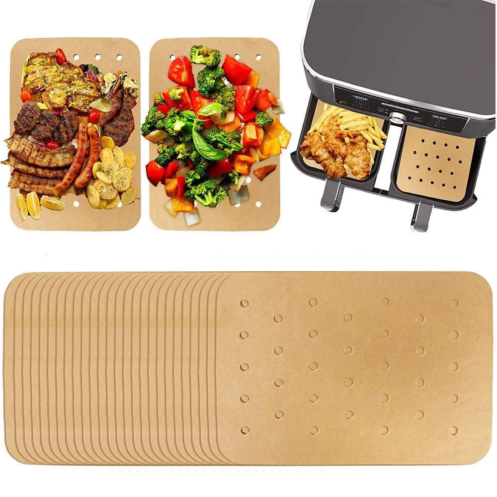 Carta da forno per friggitrici ad aria, forata, 200 pezzi, antiaderente, resistente al calore