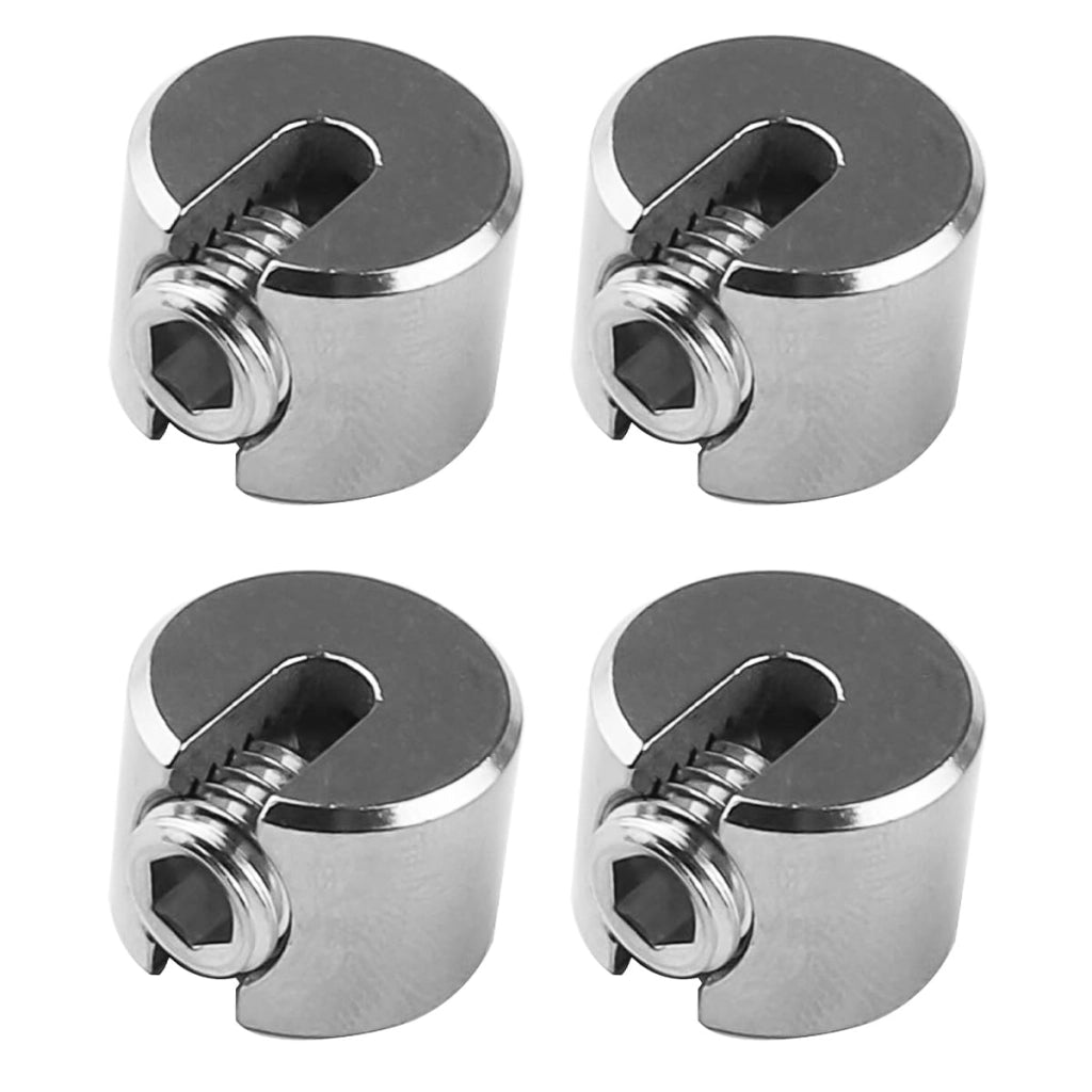 Set di 4 fermacavo in acciaio inossidabile M4x2mm, antiscivolo