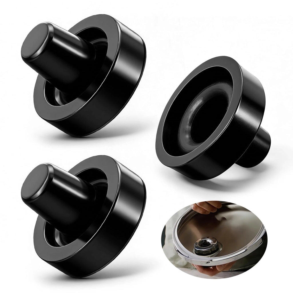 Membrana in silicone per pentole Fissler Vitavit, confezione da 3 pezzi, colore nero