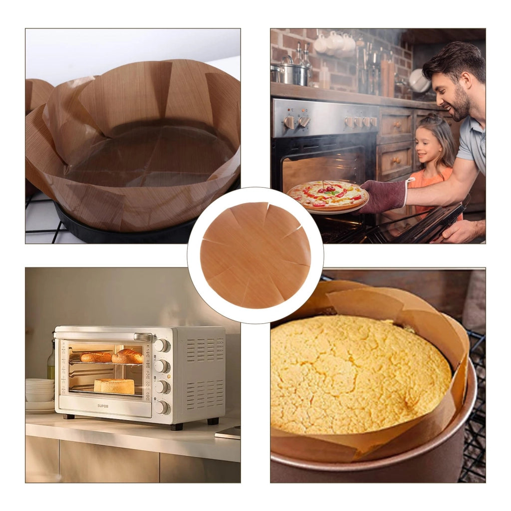 Carta da forno riutilizzabile, rotonda, 2 pezzi, 26x26 cm, con rivestimento antiaderente