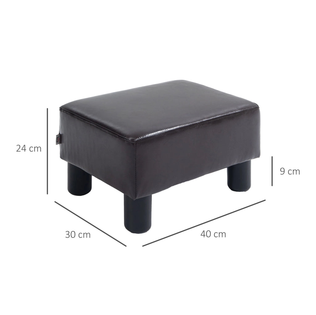 Pouf poggiapiedi marrone con seduta imbottita e portata di 100 kg