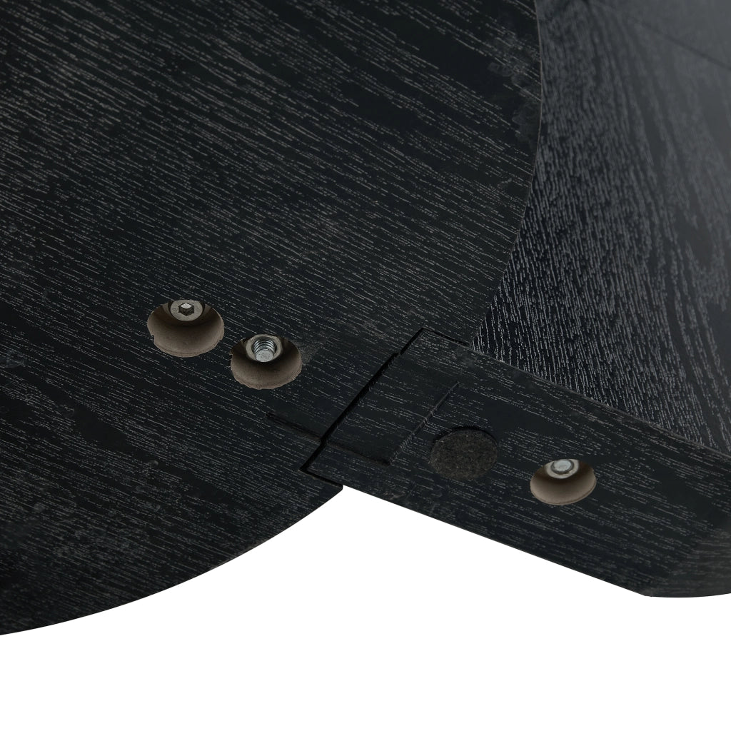 Tavolino da salotto in vetro temperato; struttura MDF effetto legno nero; 90x70x44 cm