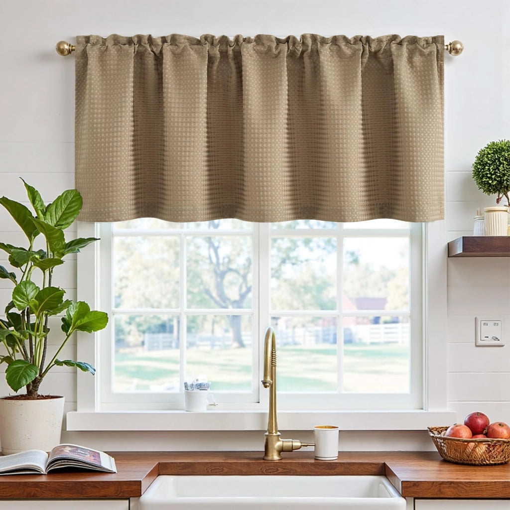 Tessuto traslucido per tenda, dimensioni 150x45 cm, 1 pezzo, in poliestere, color taupe