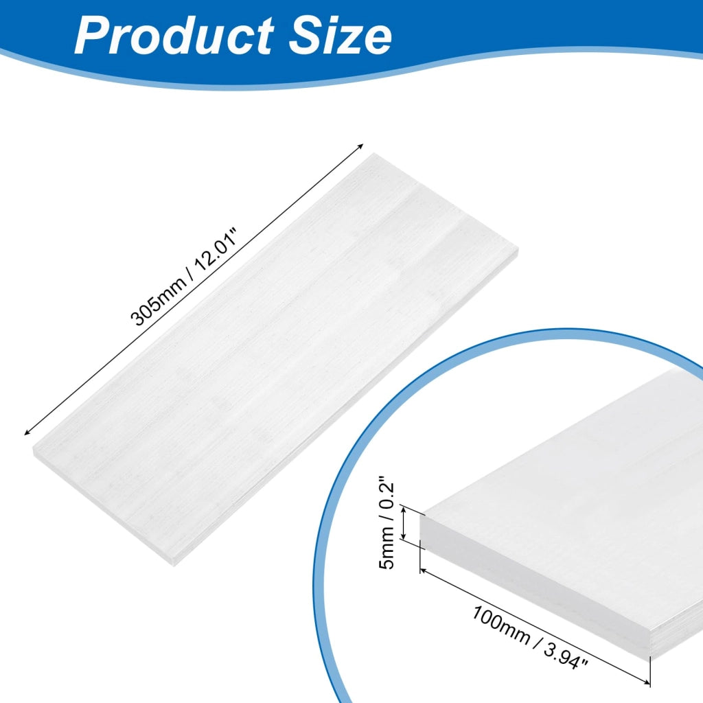 Piastra in alluminio, dimensioni 5x100x305 mm, lega 6063, 1 pezzo