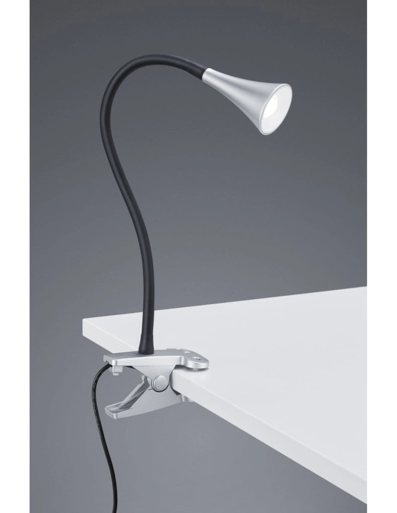 Lampada da Scrivania Led Viper Alluminio Con Pinza H35 cm Trio Lighting